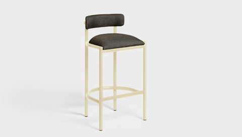reddie-raw bar stool 50W x 46D x 96H *cm (75H seat height crushed) / Metal~Cream / Fabric~Davano Iron Stone Cinta Bar Stool - Metal
