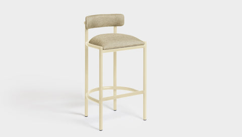 reddie-raw bar stool 50W x 46D x 96H *cm (75H seat height crushed) / Metal~Cream / Fabric~Davano Paper Bank Cinta Bar Stool - Metal