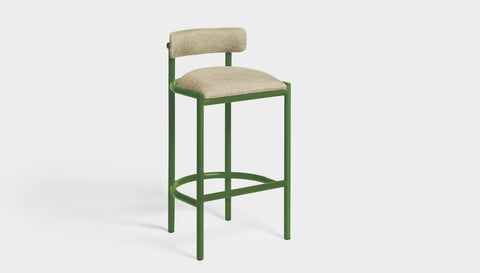 reddie-raw bar stool 50W x 46D x 96H *cm (75H seat height crushed) / Metal~Green / Fabric~Davano Paper Bank Cinta Bar Stool - Metal