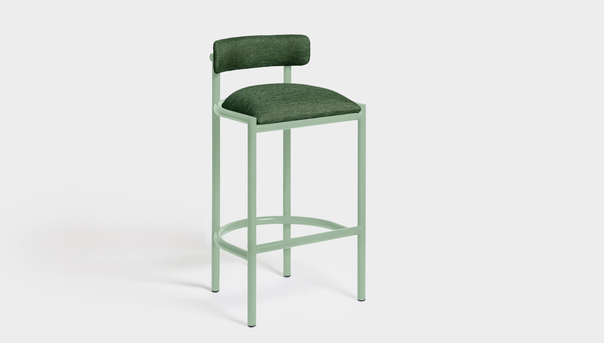 reddie-raw bar stool 50W x 46D x 96H *cm (75H seat height crushed) / Metal~Mint / Fabric~Davano Green Cinta Bar Stool - Metal