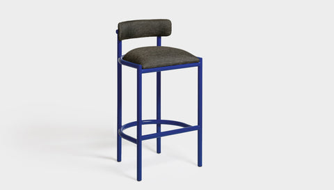 reddie-raw bar stool 50W x 46D x 96H *cm (75H seat height crushed) / Metal~Navy / Fabric~Davano Iron Stone Cinta Bar Stool - Metal