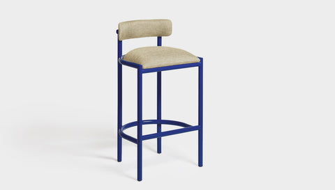 reddie-raw bar stool 50W x 46D x 96H *cm (75H seat height crushed) / Metal~Navy / Fabric~Davano Paper Bank Cinta Bar Stool - Metal