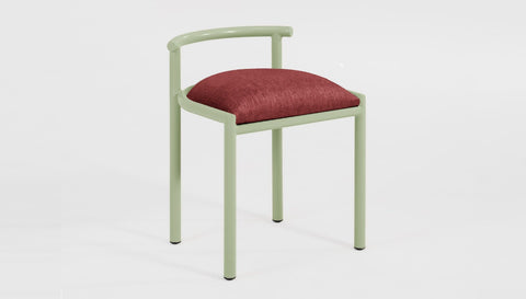 reddie-raw dining chair 50W x 48D x 72H *cm (45H seat height crushed) / Fabric~Davano Sangria / Metal~Mint Cinta cafe stool