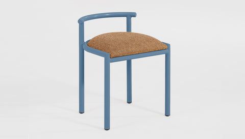 reddie-raw stool 45W x 43D x 59H *cm (46 seat height crushed) / 100% Wool Fabric~Textile 23 413  orange stripe / Metal~Blue Cinta Cafe Stool - Metal