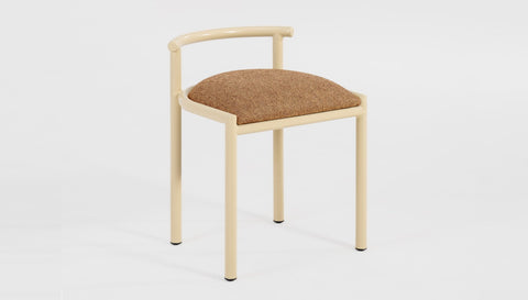 reddie-raw stool 45W x 43D x 59H *cm (46 seat height crushed) / 100% Wool Fabric~Textile 23 413  orange stripe / Metal~Cream Cinta Cafe Stool - Metal