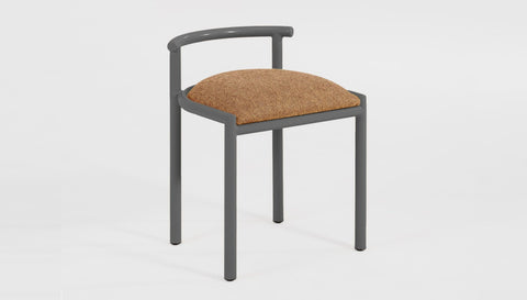 reddie-raw stool 45W x 43D x 59H *cm (46 seat height crushed) / 100% Wool Fabric~Textile 23 413  orange stripe / Metal~Grey Cinta Cafe Stool - Metal