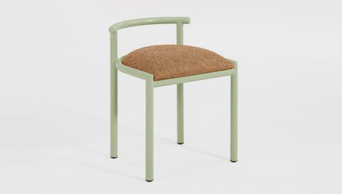 reddie-raw stool 45W x 43D x 59H *cm (46 seat height crushed) / 100% Wool Fabric~Textile 23 413  orange stripe / Metal~Mint Cinta Cafe Stool - Metal