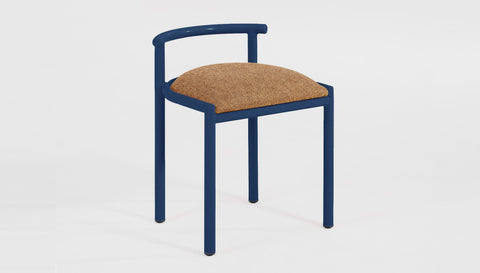 reddie-raw stool 45W x 43D x 59H *cm (46 seat height crushed) / 100% Wool Fabric~Textile 23 413  orange stripe / Metal~Navy Cinta Cafe Stool - Metal