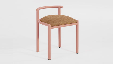 reddie-raw stool 45W x 43D x 59H *cm (46 seat height crushed) / 100% Wool Fabric~Textile 23 413  orange stripe / Metal~Pink Cinta Cafe Stool - Metal
