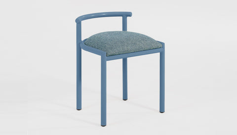 reddie-raw stool 45W x 43D x 59H *cm (46 seat height crushed) / 100% Wool Fabric~Textile 23 484 blue stripe / Metal~Blue Cinta Cafe Stool - Metal