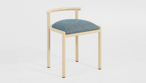 reddie-raw stool 45W x 43D x 59H *cm (46 seat height crushed) / 100% Wool Fabric~Textile 23 484 blue stripe / Metal~Cream Cinta Cafe Stool - Metal