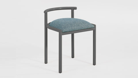 reddie-raw stool 45W x 43D x 59H *cm (46 seat height crushed) / 100% Wool Fabric~Textile 23 484 blue stripe / Metal~Grey Cinta Cafe Stool - Metal