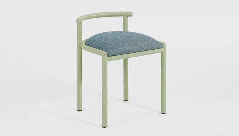 reddie-raw stool 45W x 43D x 59H *cm (46 seat height crushed) / 100% Wool Fabric~Textile 23 484 blue stripe / Metal~Mint Cinta Cafe Stool - Metal