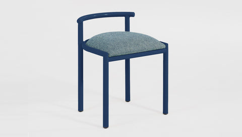 reddie-raw stool 45W x 43D x 59H *cm (46 seat height crushed) / 100% Wool Fabric~Textile 23 484 blue stripe / Metal~Navy Cinta Cafe Stool - Metal