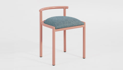 reddie-raw stool 45W x 43D x 59H *cm (46 seat height crushed) / 100% Wool Fabric~Textile 23 484 blue stripe / Metal~Pink Cinta Cafe Stool - Metal