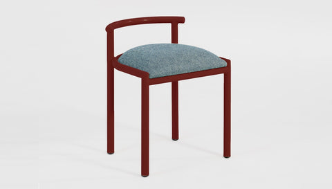 reddie-raw stool 45W x 43D x 59H *cm (46 seat height crushed) / 100% Wool Fabric~Textile 23 484 blue stripe / Metal~Rust Cinta Cafe Stool - Metal
