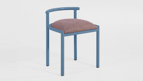 reddie-raw stool 45W x 43D x 59H *cm (46 seat height crushed) / 100% Wool Fabric~Textile 23 489 pink stripe / Metal~Blue Cinta Cafe Stool - Metal