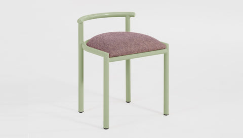 reddie-raw stool 45W x 43D x 59H *cm (46 seat height crushed) / 100% Wool Fabric~Textile 23 489 pink stripe / Metal~Mint Cinta Cafe Stool - Metal