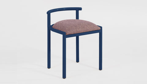 reddie-raw stool 45W x 43D x 59H *cm (46 seat height crushed) / 100% Wool Fabric~Textile 23 489 pink stripe / Metal~Navy Cinta Cafe Stool - Metal