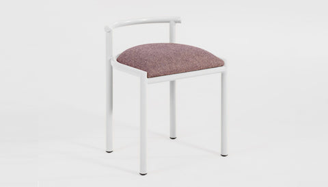 reddie-raw stool 45W x 43D x 59H *cm (46 seat height crushed) / 100% Wool Fabric~Textile 23 489 pink stripe / Metal~White Cinta Cafe Stool - Metal