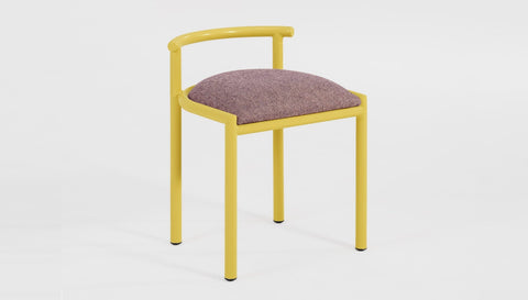 reddie-raw stool 45W x 43D x 59H *cm (46 seat height crushed) / 100% Wool Fabric~Textile 23 489 pink stripe / Metal~Yellow Cinta Cafe Stool - Metal