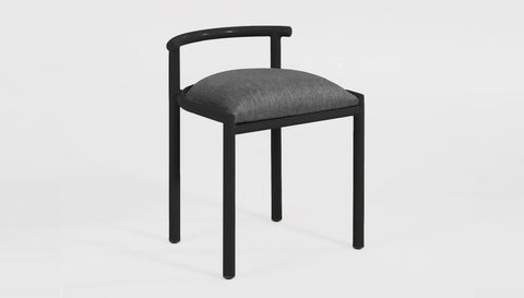 reddie-raw stool 45W x 43D x 59H *cm (46 seat height crushed) / Fabric~Davano Iron Stone / Metal~Black Cinta Cafe Stool - Metal