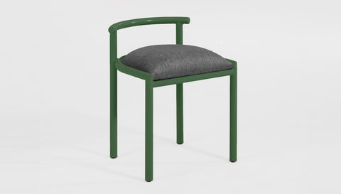 reddie-raw stool 45W x 43D x 59H *cm (46 seat height crushed) / Fabric~Davano Iron Stone / Metal~Green Cinta Cafe Stool - Metal