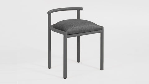 reddie-raw stool 45W x 43D x 59H *cm (46 seat height crushed) / Fabric~Davano Iron Stone / Metal~Grey Cinta Cafe Stool - Metal