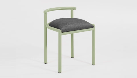 reddie-raw stool 45W x 43D x 59H *cm (46 seat height crushed) / Fabric~Davano Iron Stone / Metal~Mint Cinta Cafe Stool - Metal