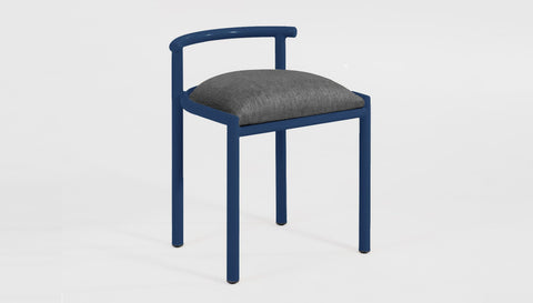 reddie-raw stool 45W x 43D x 59H *cm (46 seat height crushed) / Fabric~Davano Iron Stone / Metal~Navy Cinta Cafe Stool - Metal