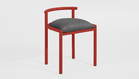 reddie-raw stool 45W x 43D x 59H *cm (46 seat height crushed) / Fabric~Davano Iron Stone / Metal~Red Cinta Cafe Stool - Metal