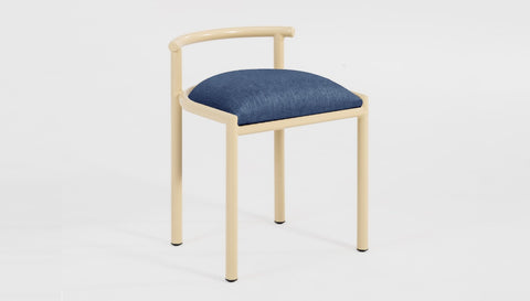 reddie-raw dining chair 50W x 48D x 72H *cm (45H seat height crushed) / Fabric~Davano Navy / Metal~Cream Cinta cafe stool metal