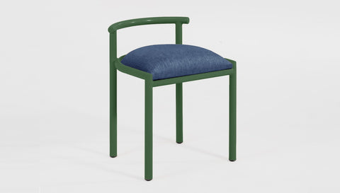 reddie-raw dining chair 50W x 48D x 72H *cm (45H seat height crushed) / Fabric~Davano Navy / Metal~Green Cinta cafe stool metal
