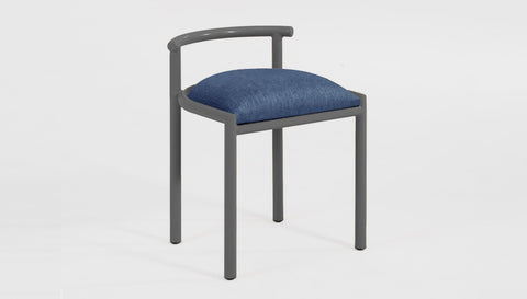 reddie-raw dining chair 50W x 48D x 72H *cm (45H seat height crushed) / Fabric~Davano Navy / Metal~Grey Cinta cafe stool metal