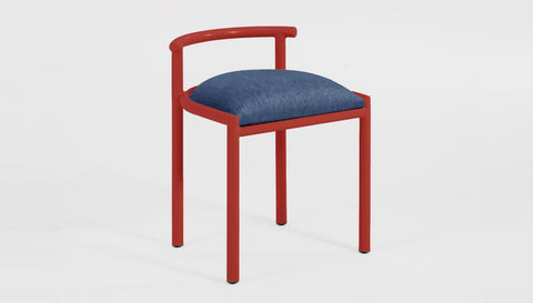 reddie-raw dining chair 50W x 48D x 72H *cm (45H seat height crushed) / Fabric~Davano Navy / Metal~Red Cinta cafe stool metal