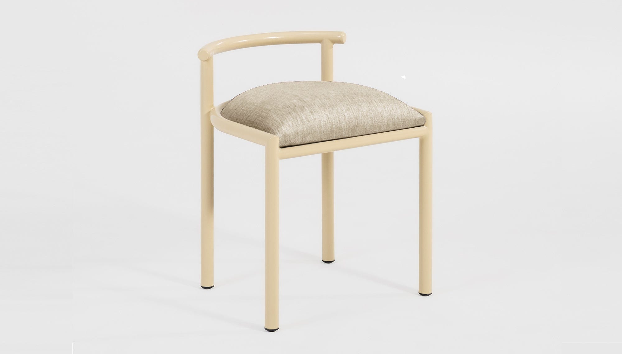 reddie-raw dining chair 50W x 48D x 72H *cm (45H seat height crushed) / Fabric~Davano Paperbank / Metal~Cream Cinta cafe stool metal