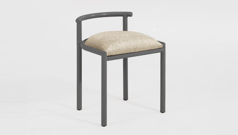 reddie-raw dining chair 50W x 48D x 72H *cm (45H seat height crushed) / Fabric~Davano Paperbank / Metal~Grey Cinta cafe stool metal