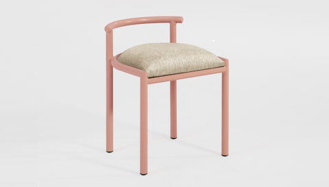 reddie-raw dining chair 50W x 48D x 72H *cm (45H seat height crushed) / Fabric~Davano Paperbank / Metal~Pink Cinta cafe stool metal