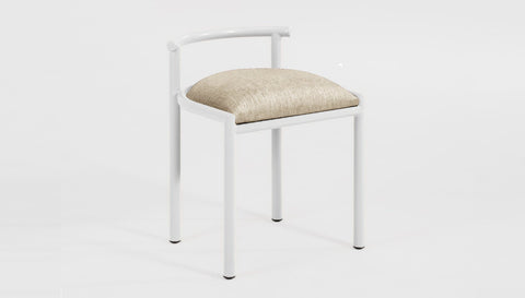 reddie-raw dining chair 50W x 48D x 72H *cm (45H seat height crushed) / Fabric~Davano Paperbank / Metal~White Cinta cafe stool metal