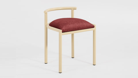 reddie-raw dining chair 50W x 48D x 72H *cm (45H seat height crushed) / Fabric~Davano Sangria / Metal~Cream Cinta cafe stool metal