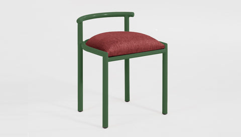 reddie-raw dining chair 50W x 48D x 72H *cm (45H seat height crushed) / Fabric~Davano Sangria / Metal~Green Cinta cafe stool metal