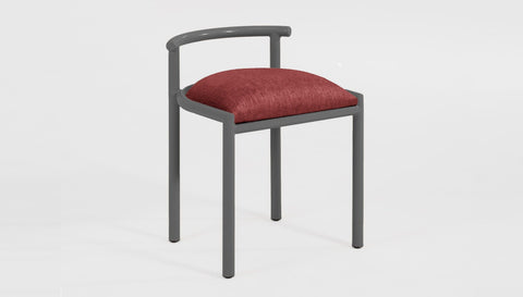 reddie-raw dining chair 50W x 48D x 72H *cm (45H seat height crushed) / Fabric~Davano Sangria / Metal~Grey Cinta cafe stool metal