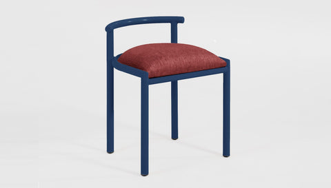 reddie-raw dining chair 50W x 48D x 72H *cm (45H seat height crushed) / Fabric~Davano Sangria / Metal~Navy Cinta cafe stool metal