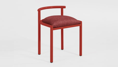reddie-raw dining chair 50W x 48D x 72H *cm (45H seat height crushed) / Fabric~Davano Sangria / Metal~Red Cinta cafe stool metal