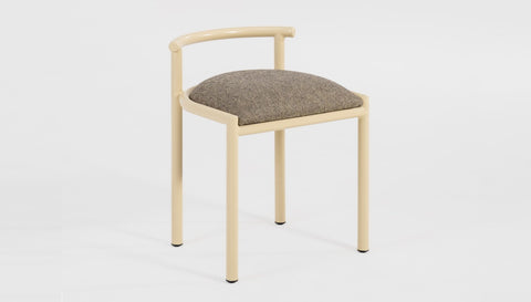 reddie-raw dining chair 50W x 48D x 72H *cm (45H seat height crushed) / Fabric~Textile 23 402 black stripe / Metal~Cream Cinta cafe stool metal