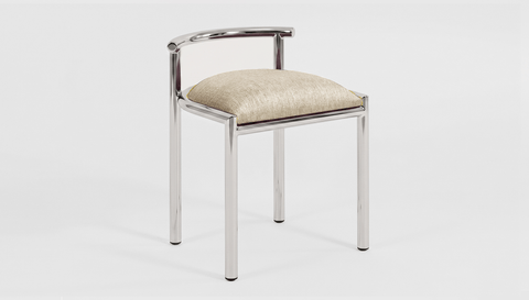 reddie-raw stool 45W x 43D x 59H *cm (46 seat height crushed) / Fabric~Davano Paper Bank / Metal~Stainless Steel Cinta Cafe Stool - Stainless