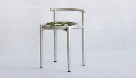 reddie-raw stool 45W x 43D x 59H *cm (45 seat height) / Collab~Green / Metal~Galvanised Cinta COLLAB