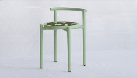 reddie-raw stool 45W x 43D x 59H *cm (45 seat height) / Collab~Green / Metal~Mint Cinta COLLAB
