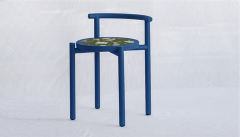 reddie-raw stool 45W x 43D x 59H *cm (45 seat height) / Collab~Green / Metal~Navy Cinta COLLAB