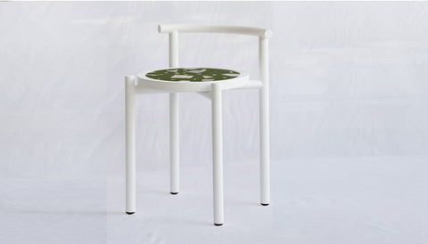 reddie-raw stool 45W x 43D x 59H *cm (45 seat height) / Collab~Green / Metal~White Cinta COLLAB